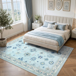 5x7/8x10/9x12 Boho Washable Area Rug, Farmhouse Vintage Ultra Thin Indoor Non-Slip Carpet for Living Room, Oeko-Tex Certified