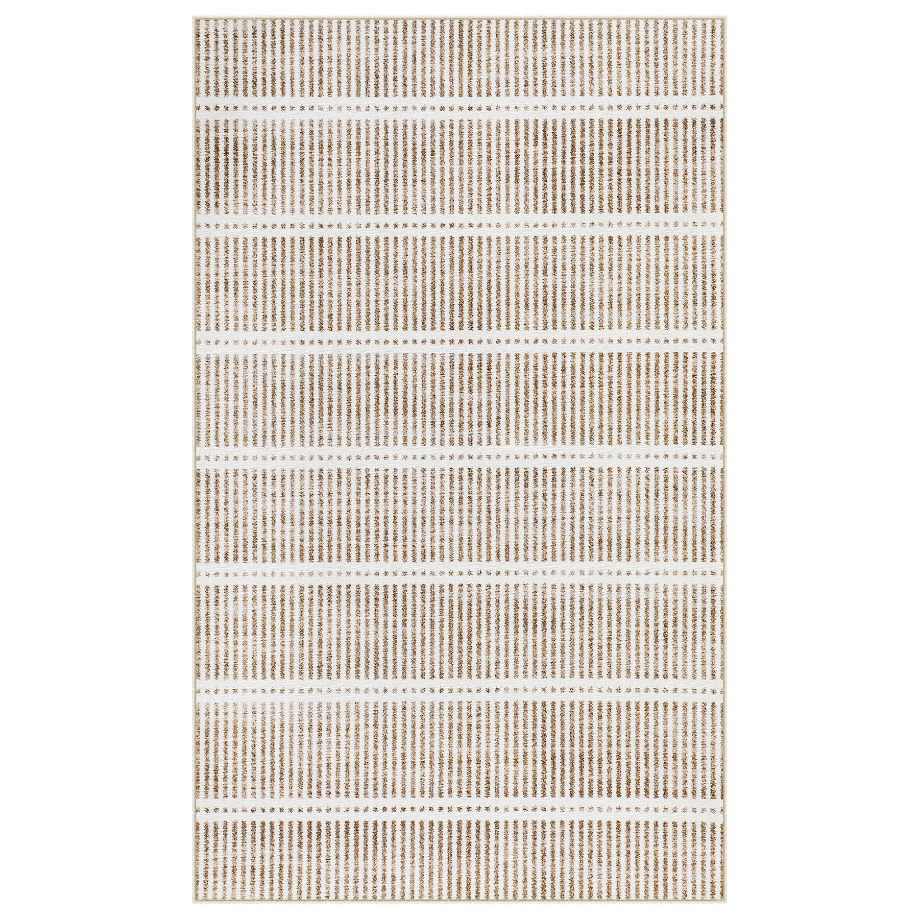3x5/5x7 Ultra Thin Washable Area Rugs, Modern Non-Slip Striped Farmhouse Soft Indoor Carpet for Bedside Living Room, Oeko-Tex Certified