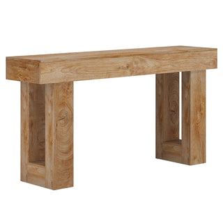 63" Rustic Sofa Table, Chunky Console Table for Entryway