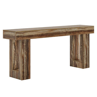 63" Rustic Sofa Table, Chunky Console Table for Entryway