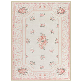 5x7/8x10 Boho Floral Area Rug, Vintage Soft Washable Low Pile Nursery Living Room Carpet, Oeko-Tex Certified