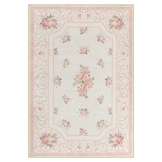 5x7/8x10 Boho Floral Area Rug, Vintage Soft Washable Low Pile Nursery Living Room Carpet, Oeko-Tex Certified