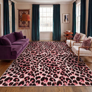 5x7/8x10 Leopard Print Area Rug, Animal Soft Carpet Machine Washable Cheetah Rug for Living Room, Oeko-Tex Certified