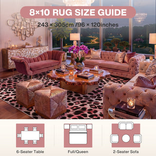 5x7/8x10 Leopard Print Area Rug, Animal Soft Carpet Machine Washable Cheetah Rug for Living Room, Oeko-Tex Certified