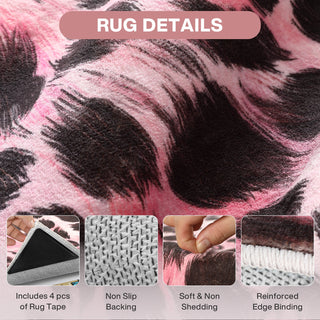 5x7/8x10 Leopard Print Area Rug, Animal Soft Carpet Machine Washable Cheetah Rug for Living Room, Oeko-Tex Certified