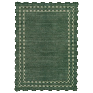 5x7/8x10 Scalloped Washable Area Rugs, Soft Geometric Non-Slip Indoor Rug for Living Room Bedroom, Oeko-Tex Certified