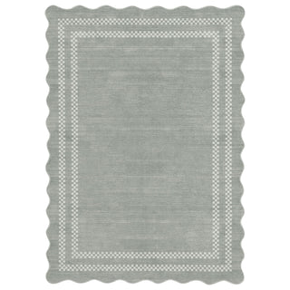 5x7/8x10 Scalloped Washable Area Rugs, Soft Geometric Non-Slip Indoor Rug for Living Room Bedroom, Oeko-Tex Certified