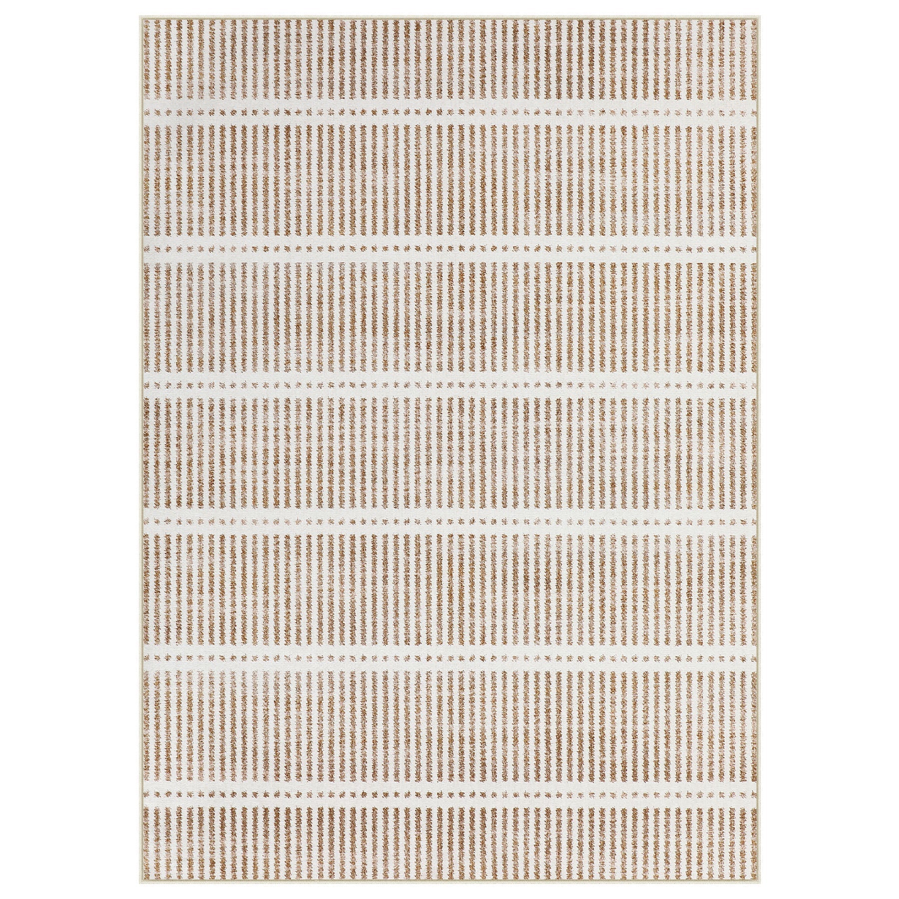 3x5/5x7 Ultra Thin Washable Area Rugs, Modern Non-Slip Striped Farmhouse Soft Indoor Carpet for Bedside Living Room, Oeko-Tex Certified