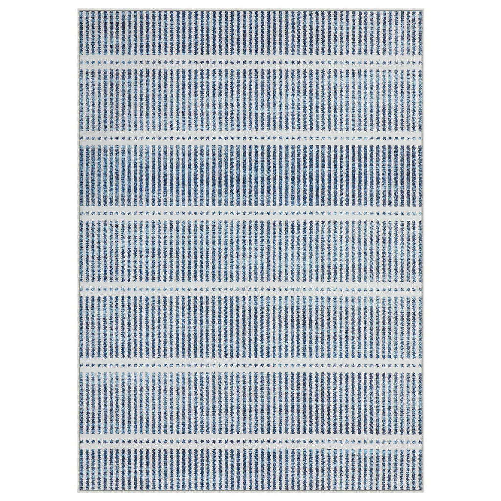 3x5/5x7 Ultra Thin Washable Area Rugs, Modern Non-Slip Striped Farmhouse Soft Indoor Carpet for Bedside Living Room, Oeko-Tex Certified