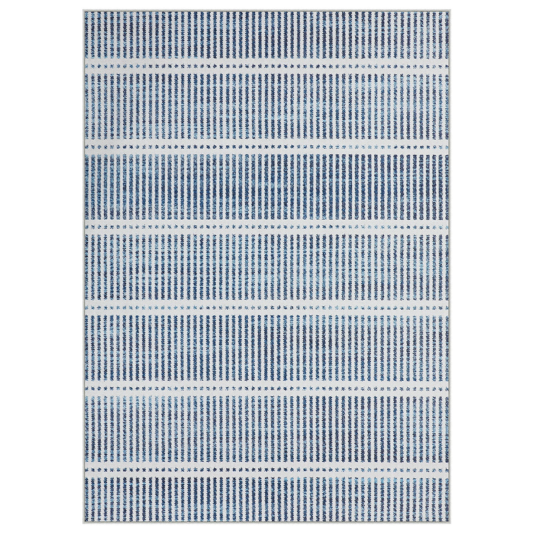 3x5/5x7 Ultra Thin Washable Area Rugs, Modern Non-Slip Striped Farmhouse Soft Indoor Carpet for Bedside Living Room, Oeko-Tex Certified