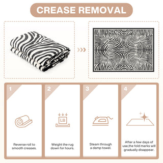 5x7 Zebra Print Washable Area Rug, Boho Modern Animal Soft Non Slip Nursery Living Room Carpet, Oeko-Tex Certified