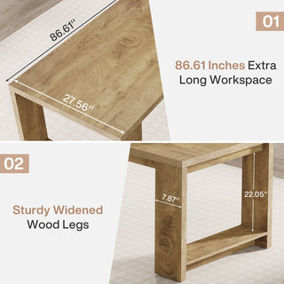 86" Two Person Desk, Long Computer Desk Conference Table for Home Office