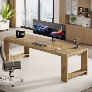 86" Two Person Desk, Long Computer Desk Conference Table for Home Office