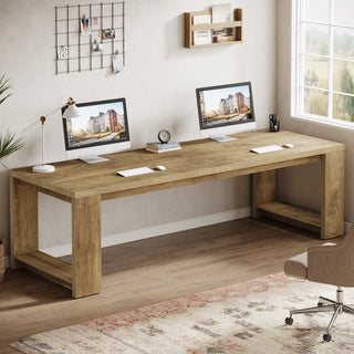 86" Two Person Desk, Long Computer Desk Conference Table for Home Office