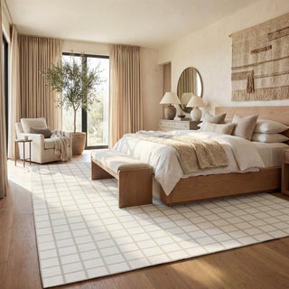 5x7/8x10 Modern Plaid Area Rug, Checkered Washable Rug Soft Non-Slip Ultra Thin Throw Carpet for Living Room, Oeko-Tex Certified