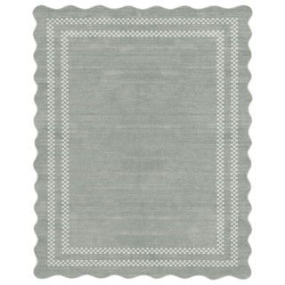 5x7/8x10 Scalloped Washable Area Rugs, Soft Geometric Non-Slip Indoor Rug for Living Room Bedroom, Oeko-Tex Certified